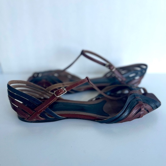 Marni Sandals - Brown and Navy leather - Picture 3 of 8